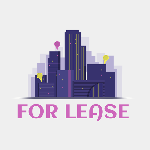 Purple and Lavender Buildings With Markers Property Template